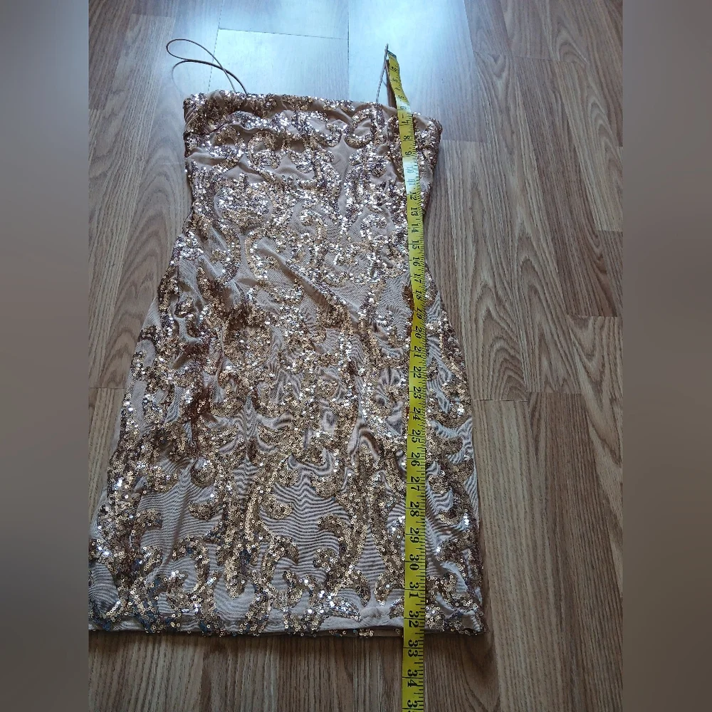 Lovely Day Women's Elegant Rose Gold Sequin Dress - Picture 5 of 9